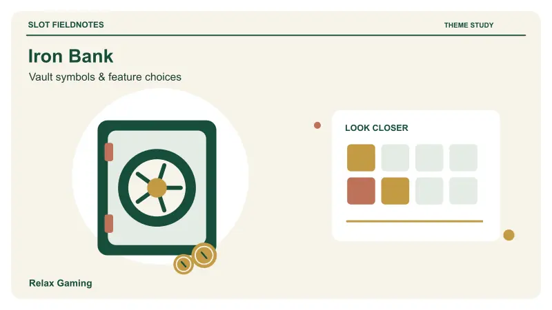 Iron Bank: Geometric bank vault with a gold wheel and coins