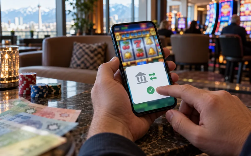 Casino phone beside banknotes and payment confirmation