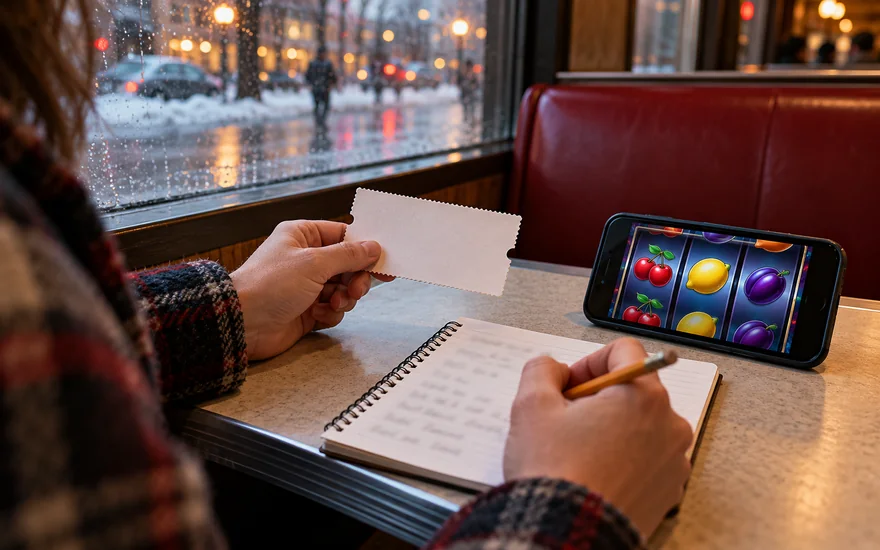 Play ojo coupon codes existing customers: blank coupon, notebook and casino phone at Canadian diner