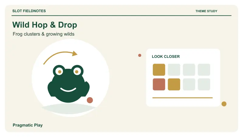 Wild Hop & Drop: Pond frog with a curved hopping path